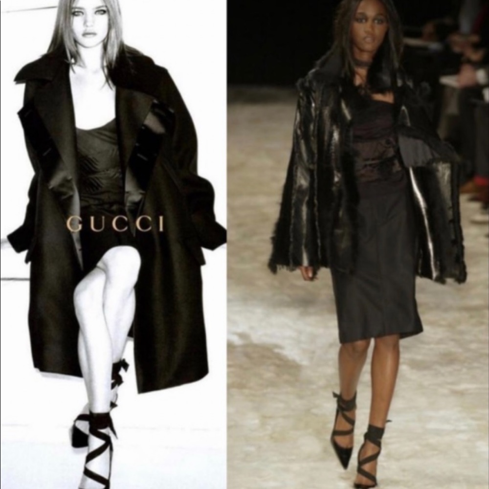 GUCCI TOM FORD 2002 RUNWAY W/F COLLECTION BLACK LEATHER STILETTOS AUTH - Picture 4 of 17